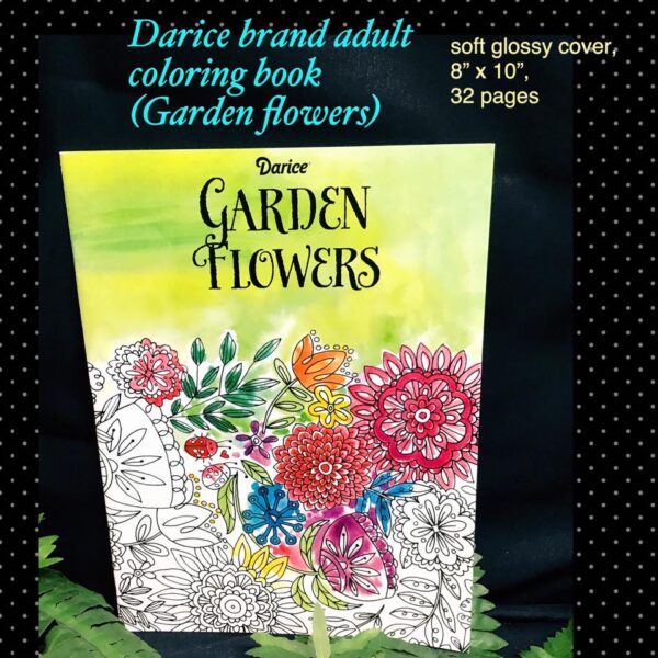 Darice brand Adult colouring book (Garden flowers)