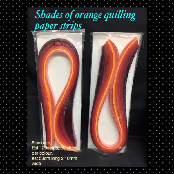 Shades of orange quilling paper strips