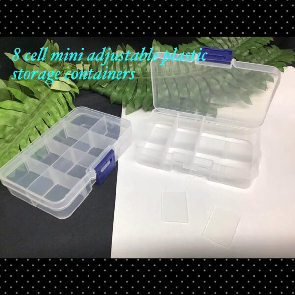 8 cell mini adjustable plastic storage containers