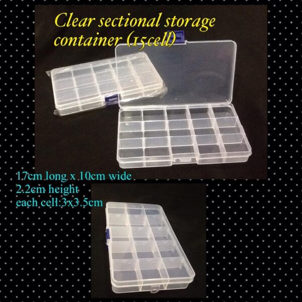 17x10cm 15cell Clear Sectional Storage Container