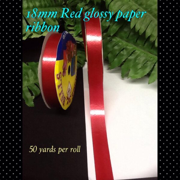 18mm Red glossy paper ribbon