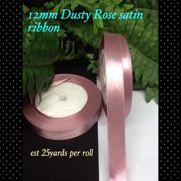 15mm Dusty Rose satin ribbon