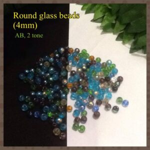 4mm Ab plated 2 tone Round Glass beads