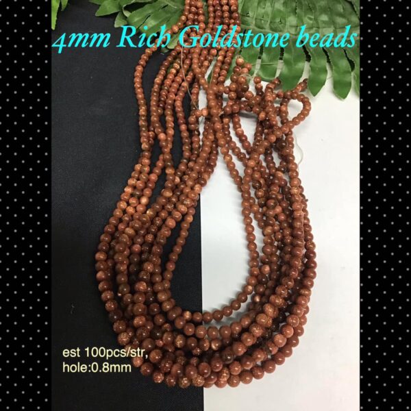 4mm Rich goldstone beads