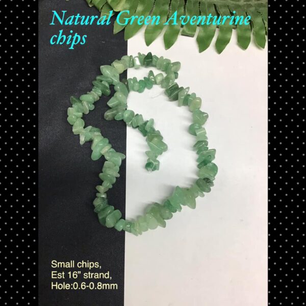 Natural green aventurine chips (small chips, 16")