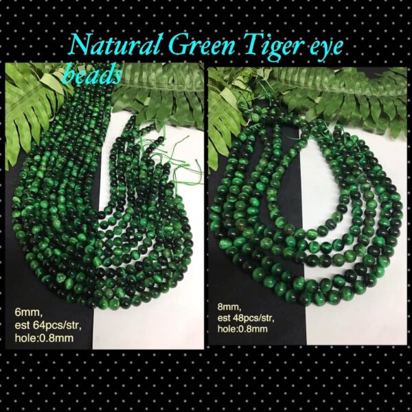 Natural green tiger eye beads