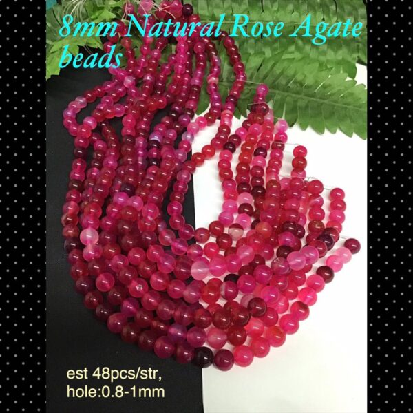 8mm Natural rose agate beads