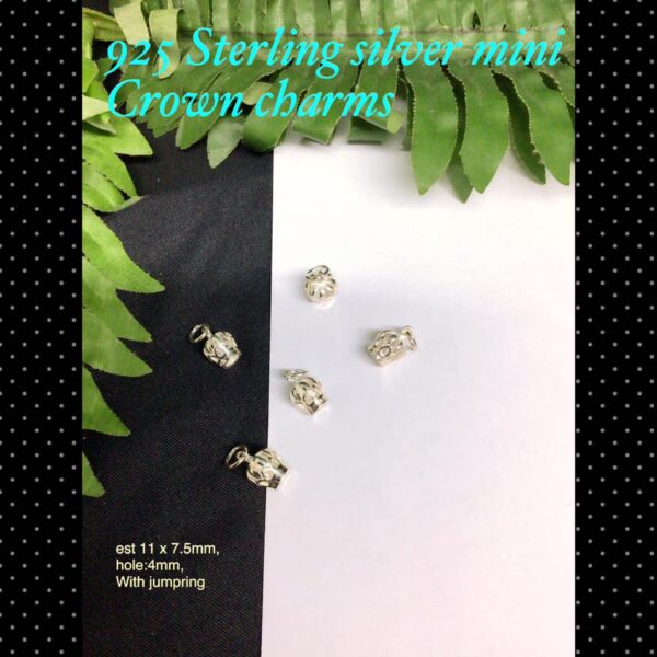 925 Sterling silver mini crown charms