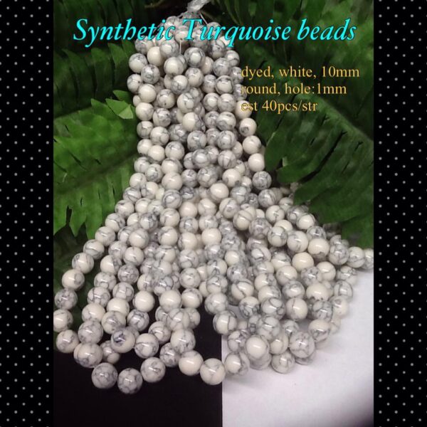 10mm Synthetic White Turquoise beads