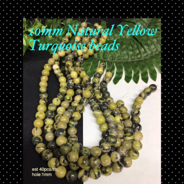 10mm Natural yellow turquoise beads