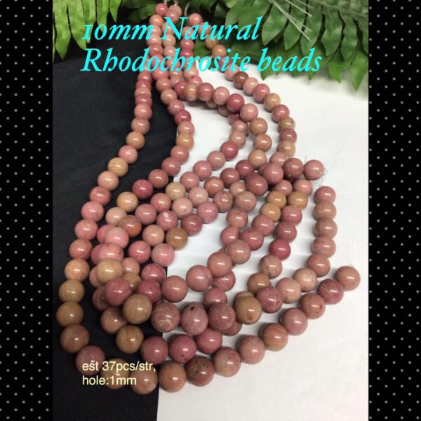 10mm Natural Rhodocrosite beads