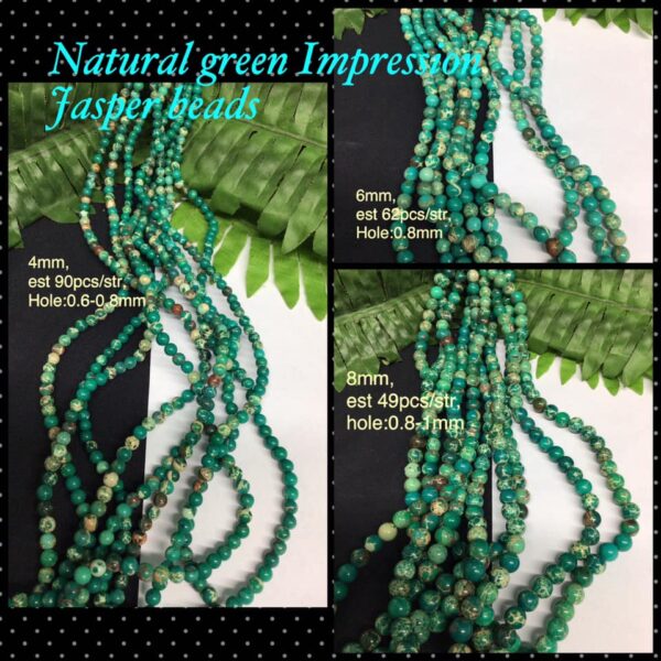 Natural Green Impression Jasper beads