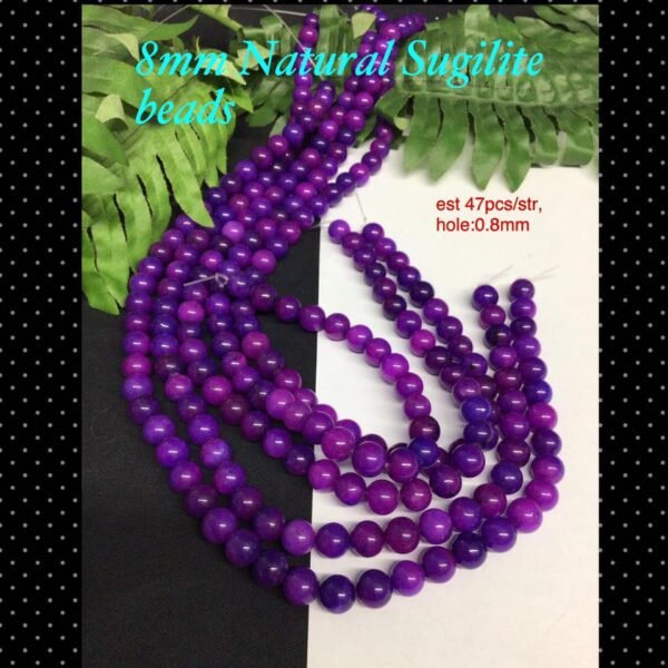 8mm Natural Sugilite beads  (est 46-47pcs)