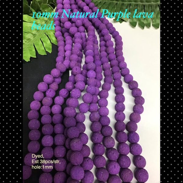 Natural Purple Lava beads (est 36-38pcs)