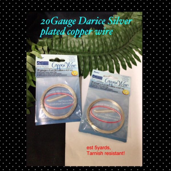 Darice Brand 20 gauge Silver plated jewelry wire (half round, 5yard)