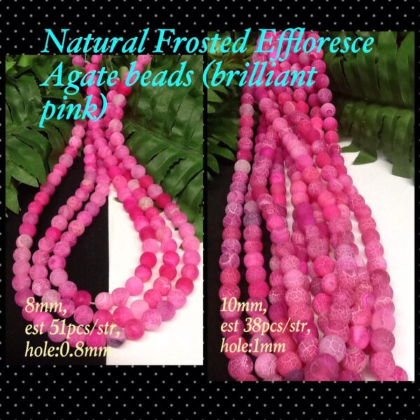 Natural Frosted Effloresce Agate beads