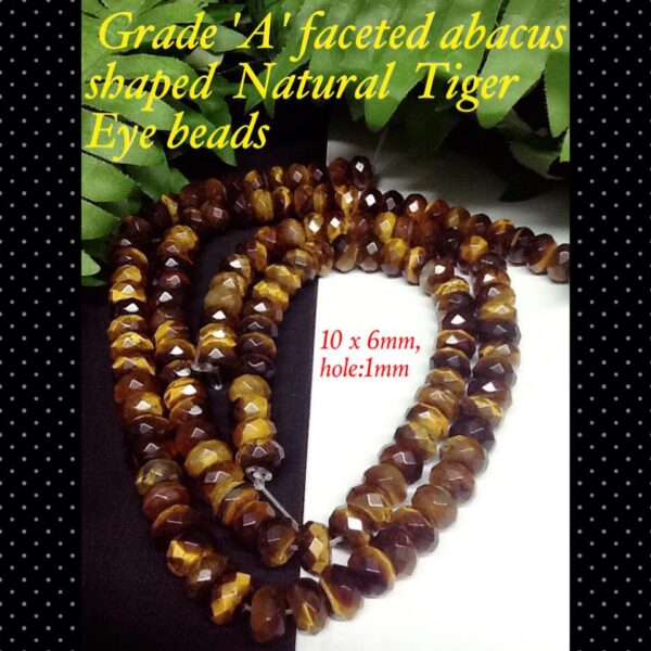 Grade 'A' faceted abacus shaped natural tiger eye beads