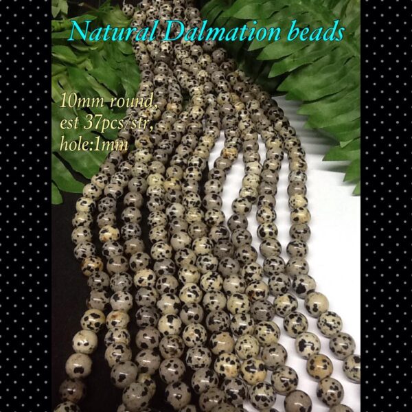 10mm Natural Dalmatian Beads