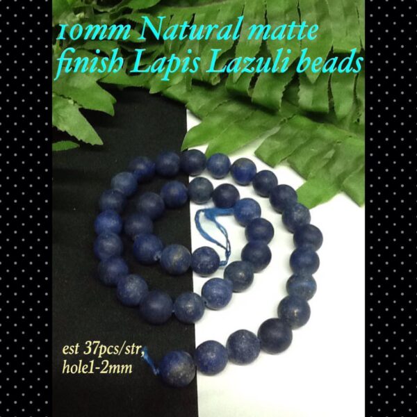 10mm Natural Matte finish Lapis Lazuli beads