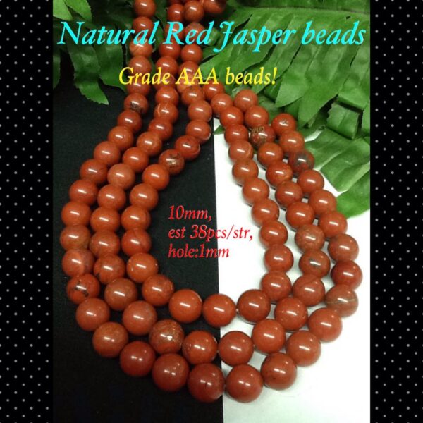 10mm Natural red Jasper beads