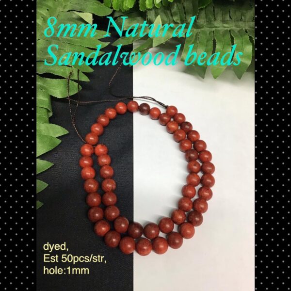 8mm Natural Sandalwood beads