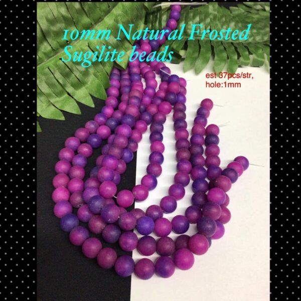 10mm Natural frosted Sugilite beads