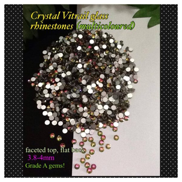 3.4-4mm Crystal vitrail Glass rhinestones (est 100pcs)