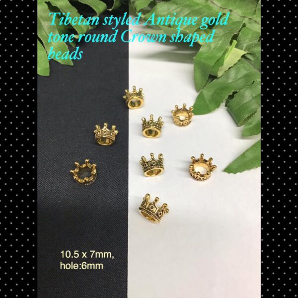 10.5mm Tibetan styled round Crown Shaped beads