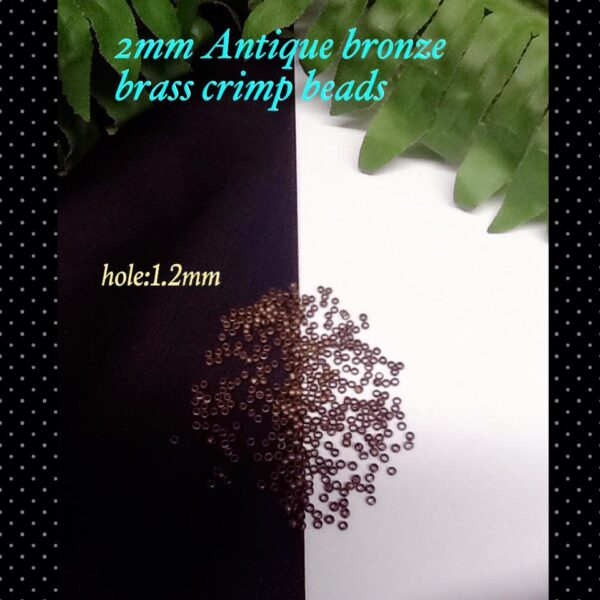 2mm Antique bronze brass crimp beads