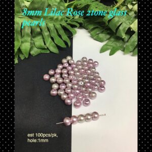 8mm Lilac rose 2tone glass pearls