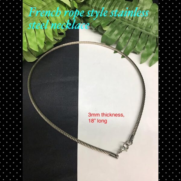 French rope style stainless steel necklace