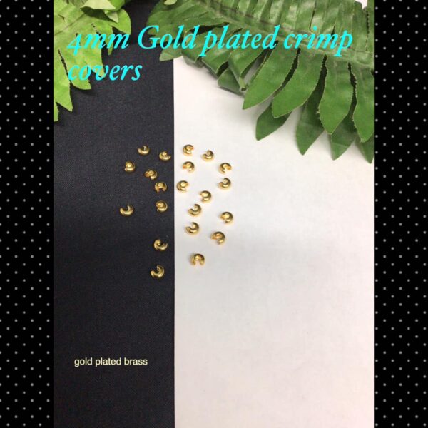 4mm Gold plated crimp covers (6pcs)