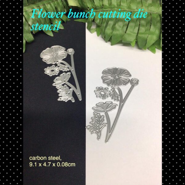 Flower bunch cutting die stencil