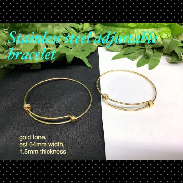 Gold tone stainless steel adjustable bracelet