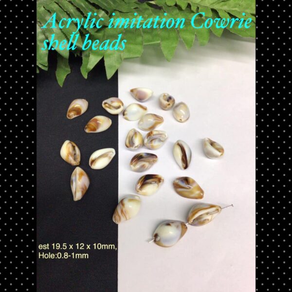 Acrylic imitation Cowrie shell beads (20pcs)