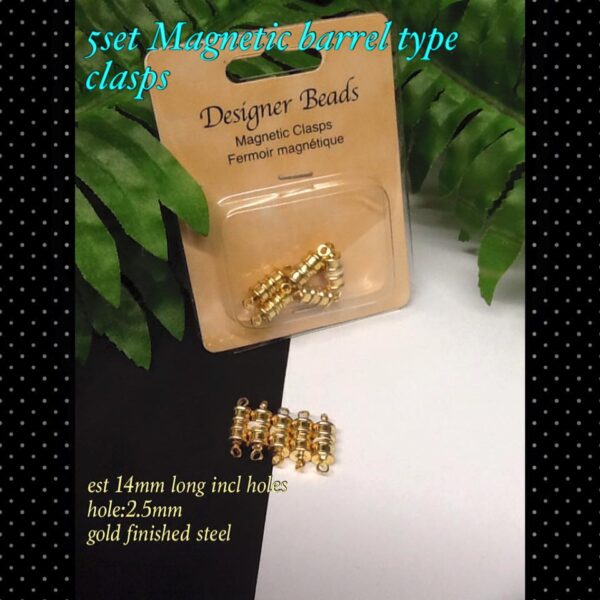 5set Gold tone Magnetic barrel type clasps