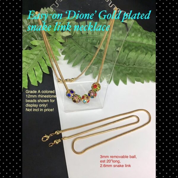 Easy-on 'Dione' gold plated snake link necklace