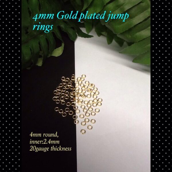 4mm Gold plated Jumprings (20pcs)