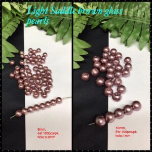 Light Saddle brown glass pearls