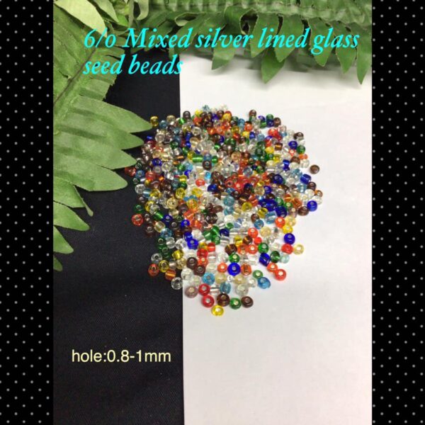 6/0 Mixed Silver lined glass seed beads