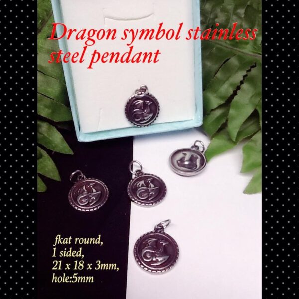 Dragon symbol stainless steel pendant