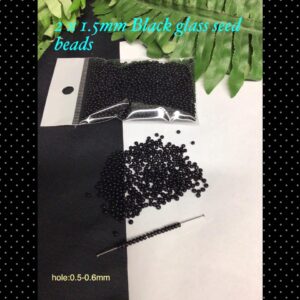 FGB 11/0 Black glass seed beads (est 1oz) 20% off!