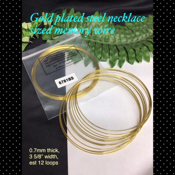 Gold plated steel necklace sized memory wire