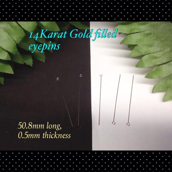 14Karat Gold Filled Rose gold tone eyepins (50.8mm)