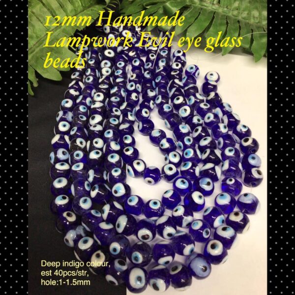 12mm Handmade Lampwork Evil eye glass beads