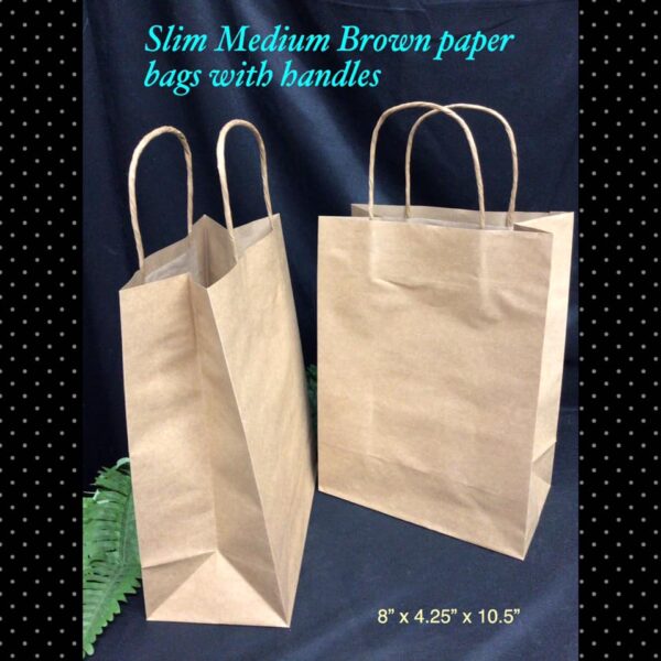 Slim Medium brown paper bags with handles - CraftEZOnline | Arts And ...