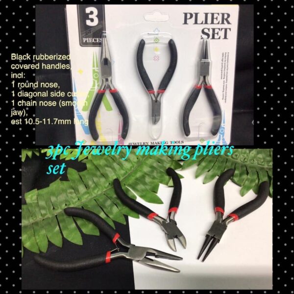 3pc Jewelry making pliers set (black)