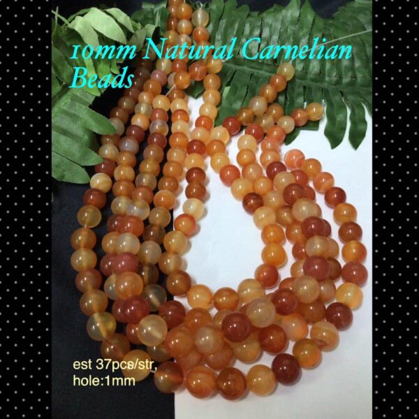 10mm Natural carnelian beads