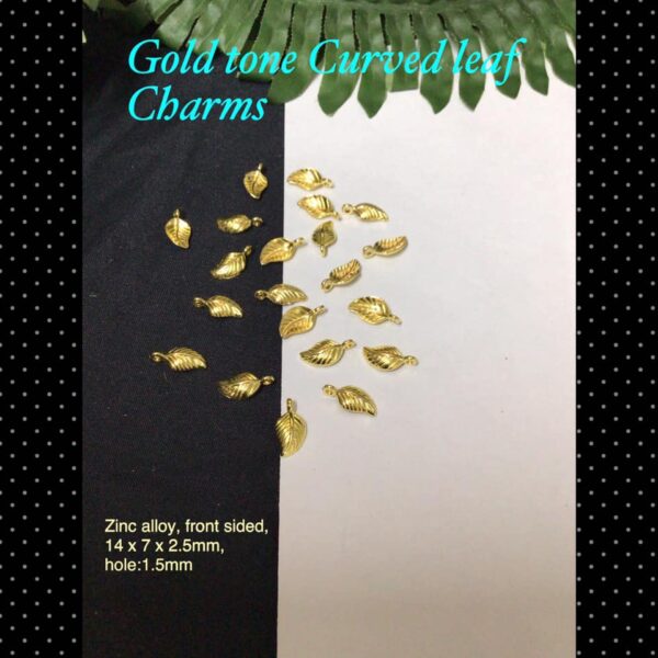 14mm Gold tone curved leaf charms (20pcs)