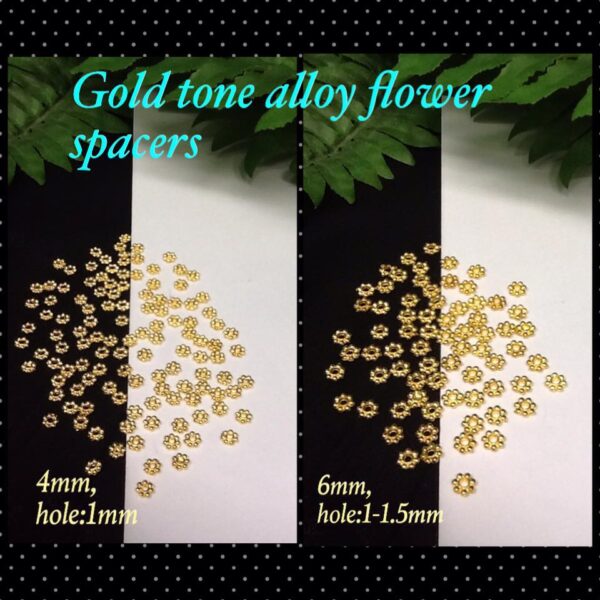 Gold tone alloy flower spacers (0.50oz)